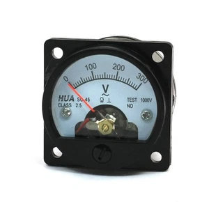 uxcell AC 0-300V Round Analog Dial Panel Meter Voltmeter Gauge Black  - Picture 1 of 2