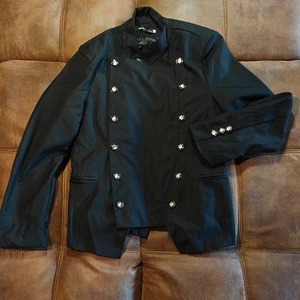 Double Breasted Mens Blazer Black Medium Cosplay Steampunk  - Picture 1 of 14