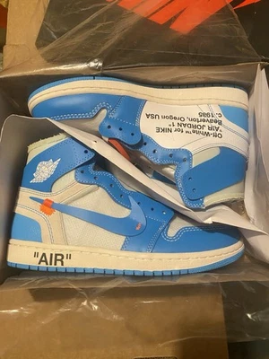 Nike Air Jordan 1 Off White x Jordan 1 Retro High OG UNC 2018 size 7 US - New DS - Image 1 of 4