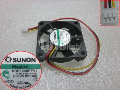 SUNON KDE1245PFV1 4510 DC12V 1.8W Server Cooling fan 3-Pin Magnetic 45mm - Image 1 of 4