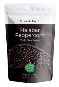 Viva Doria Malabar Black Peppercorns, Whole Black Pepper, Black Peppercorn for G - Picture 1 of 12
