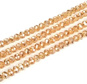 840 BULK Glass Beads Champagne 6mm Rondelle Abacus Lot Wholesale Set 10 Strands - Picture 1 of 2