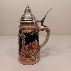 VTG German DBGM Gerz Small Lidded Stein Girl With Mugs Design - Picture 1 of 9
