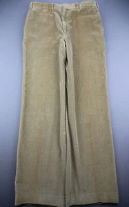Vintage Eddie Bauer Thick Cord Pants Beige Flat Front USA Made Size 31x31 - Picture 1 of 11