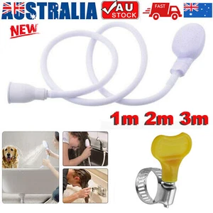 1-3m Push-On Spray Shower Head Bath Sink Tap Attachment Hose Soft Tube Pet Kids - Picture 1 of 16