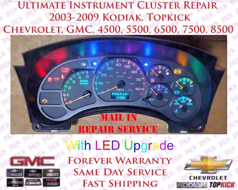 03-09 TOPKICK / KODIAK INSTRUMENT CLUSTER ULTIMATE REPAIR SERVICE CHEVROLET GMC - Image 1 of 4
