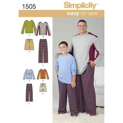 Simplicity Husky Boys' Big Tall Men's Tops & Trousers Sewing Pattern S1505 - Image 1 of 4