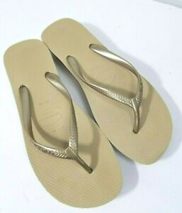 Havaianas High Womens Size 9 Gold Tan Flip Flop Shoes Tan Summer Sandals