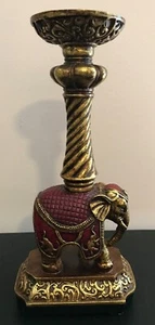 Resin Candle Holder Elephant Golden Wedding Home Party Candlestick Sculpture - Picture 1 of 4
