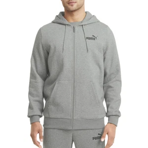 PUMA Essentials Small Logo Full Zip Hoodie Mens Grey Casual Athletic Outerwear 5 - Picture 1 of 4