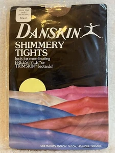 DANSKIN VTG 80's SHIMMERY Tights,  Size C,  STYLE 1242, TOAST NOS - Picture 1 of 4