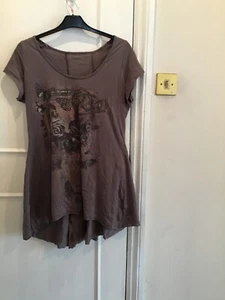 Longish brown Top BHS. Size 14. 100% polyester. Crinkly & bobbly fabric - Picture 1 of 5