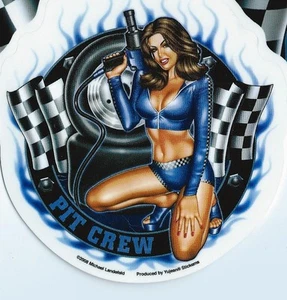 HOT & SEXY PIN UP AUFKLEBER - PIT CREW - STICKER DEKO USA / BIKER / COUNTRY - Bild 1 von 1