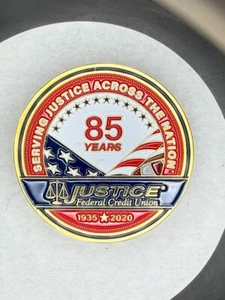 Justice Federal Credit Union FBI National Police Academy 85th Challenge Coin - Picture 1 of 3