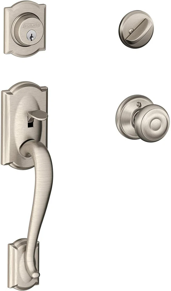 Schlage Camelot Single Cylinder Keyed Entry Handleset Georgian Knob F60 CAM GEO - Image 1 of 1