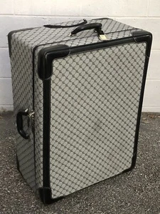 Ralph Lauren Signature Canvas Leather Luggage Suitcase Black/Grey 21”x 12”x 30” - Picture 1 of 18