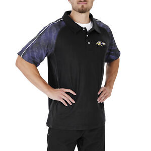 Zubaz NFL Men's Baltimore Ravens Elevated Field Polo With Viper Print Accent