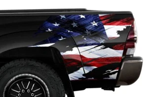 Quarter Panel Wrap Graphic Sticker Decal For Toyota Tacoma 2005-2015 USA FLAG - Picture 1 of 2
