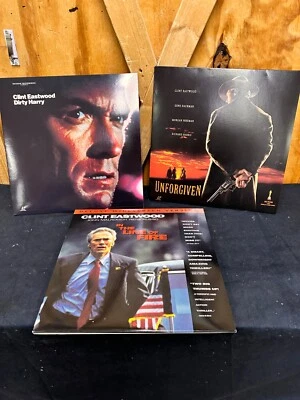 Lot of 3 Clint Eastwood Laserdiscs Dirty Harry, Unforgiven & In The Line of Fire Foto 1 de 4