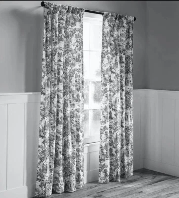 Пара термоизолированных занавесок для туалета, 84 дюйма L - черные - Изображение 1 из 2