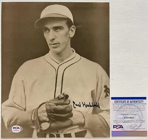 Carl Hubbell Signed Autographed Glossy 8x10 Photo New York Giants : PSA/DNA COA - Picture 1 of 3
