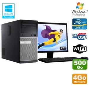 Pack PC tour DELL 7010 Core I5-3470 3.2Ghz 4Go 500Go DVD Wifi Win 7 + Schirm 22 - Bild 1 von 1