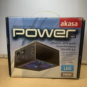 NEW Sealed Akasa 500W ATX 2.2 Power Pax High Performance Ultra Quiet AK-P050FG7 - Picture 1 of 8