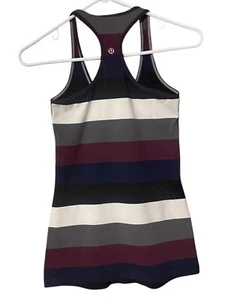 Lululemon Cool Racerback Tank Top Women’s 2 Assorted Stripe Gym Yoga Athleisure - Picture 1 of 16