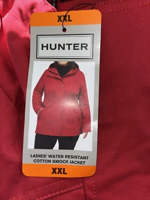 Hunter Damas Impermeable Algodón Bata Chaqueta XXL Rojo #1781638 Nuevo Foto 1 de 2