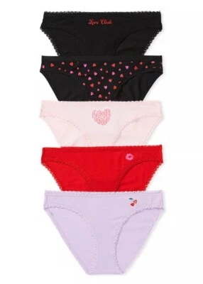 Victoria's Secret VICTORIA SECRET Heart BIKINI Panty 5 Panties PACK Set  M or  L - Image 1 of 3