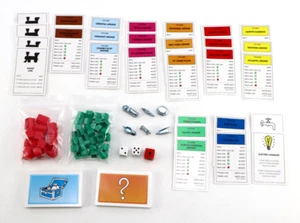 2008 Monopoly Game Replacement Pieces Parts Houses Hotels Speed Dice Properties - Picture 1 of 3