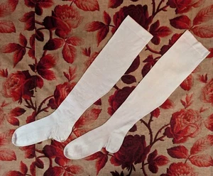 VICTORIAN 19TH C PINK SILK WEDDING STOCKINGS FR CONNECTICUT ESTATE - Picture 1 of 3
