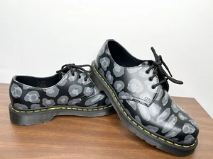 Dr. Martens 1461 Leopard Print Oxfords Shoes Black Gray Mens Size 7 / Womens 8 - Picture 1 of 12