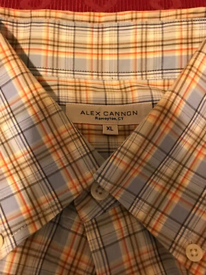 Camisa de manga larga a rayas con botones Alex Cannon para hombre talla XL Foto 1 de 4
