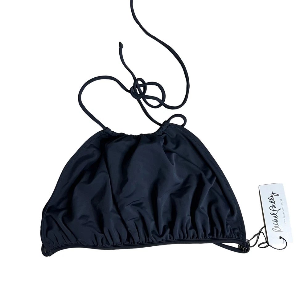 Nuevo con etiquetas Rachel Pally Tahoe Halter Bikini Natación Top Negro Pequeño Foto 1 de 4