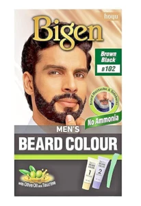 Bigen Mens Beard Colour Brownish Black B102 40gm with aloe extract and olive oil - Picture 1 of 3