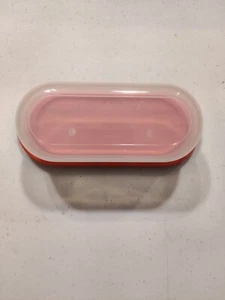 Tupperware Butter Dish Open House Single Stick 1/4 Pound Size Guava Coral New - Picture 1 of 4