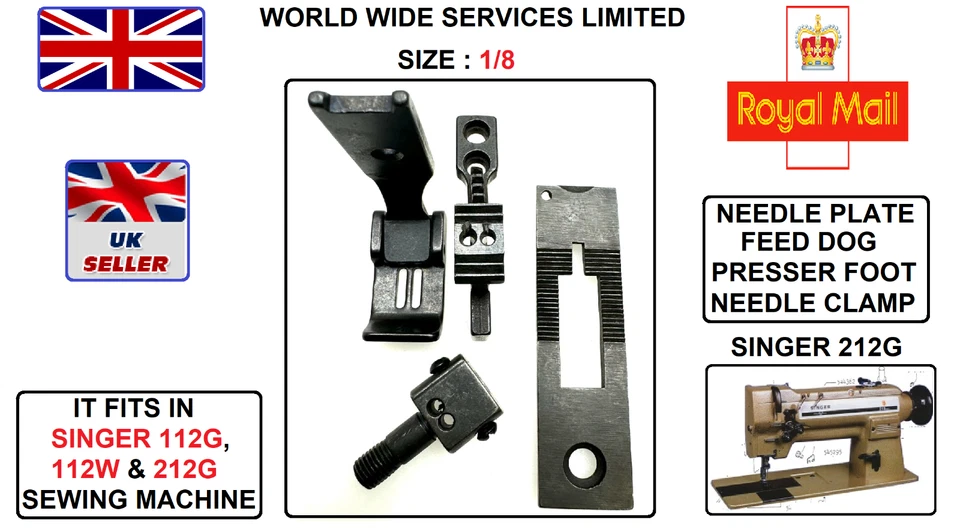 FULL GUAGE SET FOR SINGER 212G,211W BROTHER, JUKI DOUBLE NEEDLE SEWING MACHINE - Image 1 of 1