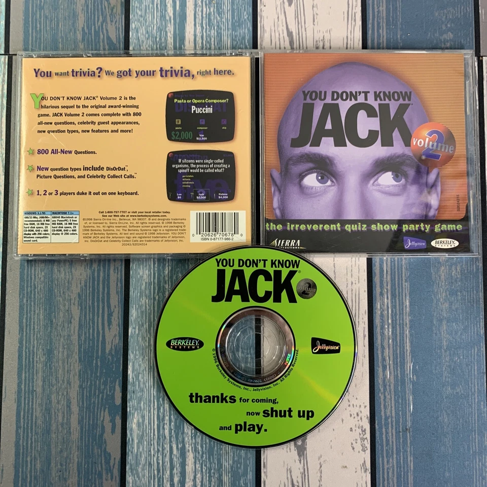 YOU DON'T KNOW JACK VOLUME 2 PC CD-ROM VIDEO GAME - COMPLETE - Image 1 of 4