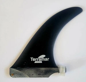 TERRAMAR SURFCO 6"  GREENOUGH 4A SURFBOARD FIN  ALL GLASS RETRO BLACK..FREE SHIP - Picture 1 of 2