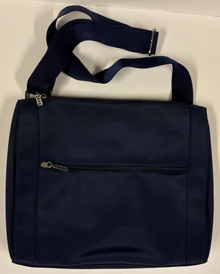 Maxx New York Microfiber Compartment Zip Top Bag Crossbody Navy - Image 1 of 4