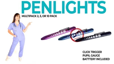 Pupil Gauge Medical Pen Light Penlights for Nurses & Professionals 1/2/3/5/10 pk - Image 1 of 3
