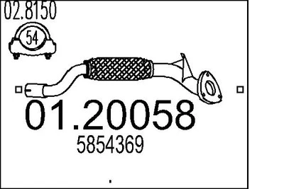 MTS 01.20058 Exhaust Pipe for OPEL - Bild 1 von 3