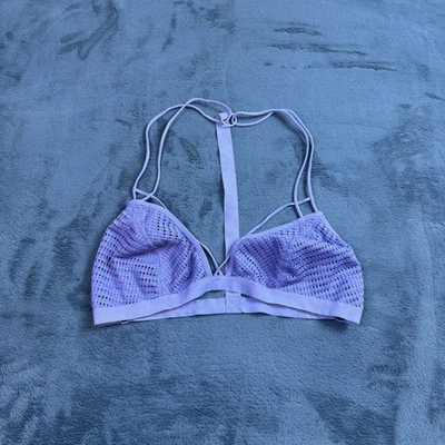 Bralette Free People Mujer Grande Púrpura Malla Tirantes Íntimamente Jaula Estilo Boho Foto 1 de 4