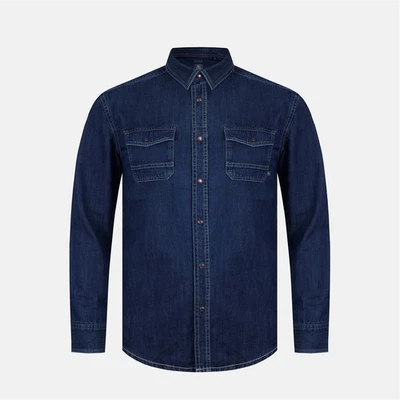 Firetrap Mens Denim Shirt Long Sleeve - Image 1 of 3
