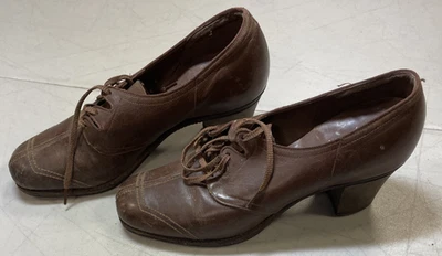 Vitality Vintage High Heel Leather Shoes Size Small (see measurements) - Image 1 of 4