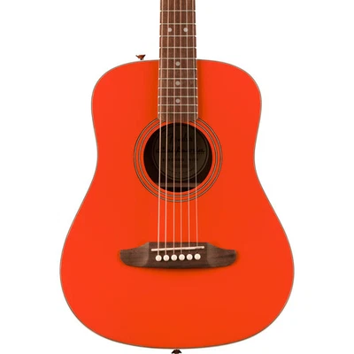 Mini guitarra acústica Fender California Standard Redondo - tapa de abeto, rojo fiesta Foto 1 de 4