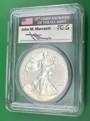 2012-S $1 American Silver Eagle Reverse Proof PCGS PR69 75th Anniversary SF Mint - Image 1 of 2