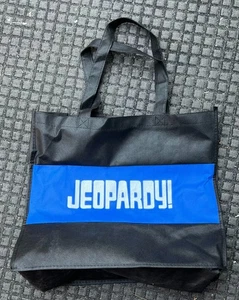 JEOPARDY! Logo Print  Black & Blue Tote 15 1/2" x 13 1/2" x 6" - Picture 1 of 3