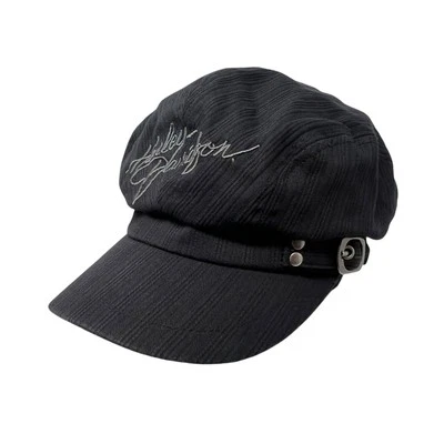 Gorra Harley Davidson Motocicletas Para Mujer M 7 Negra Gorra Cabbie Cadete Motociclista Ejército Foto 1 de 4